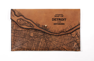 Detroit Map Clutch