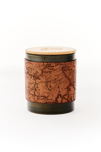 Leather Wrapped Soy Candle // Grapefruit & Piñon