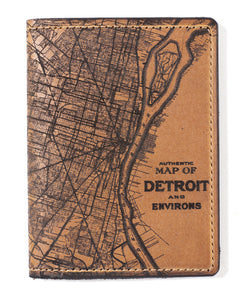 Detroit Map Passport Wallet