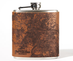 Pittsburgh Map Flask
