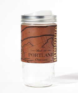 Portland, Oregon Map Travel Mug - Columbia River Gorge